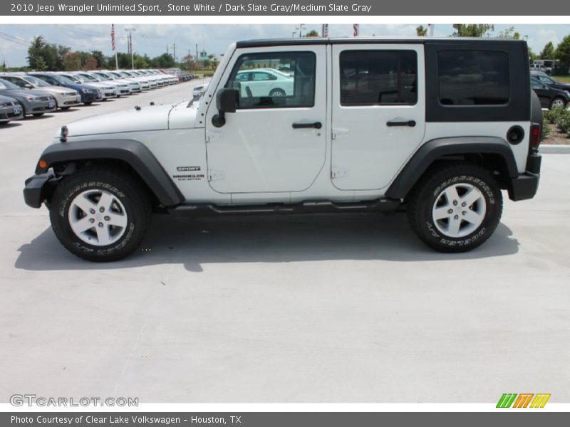 Stone White / Dark Slate Gray/Medium Slate Gray 2010 Jeep Wrangler Unlimited Sport