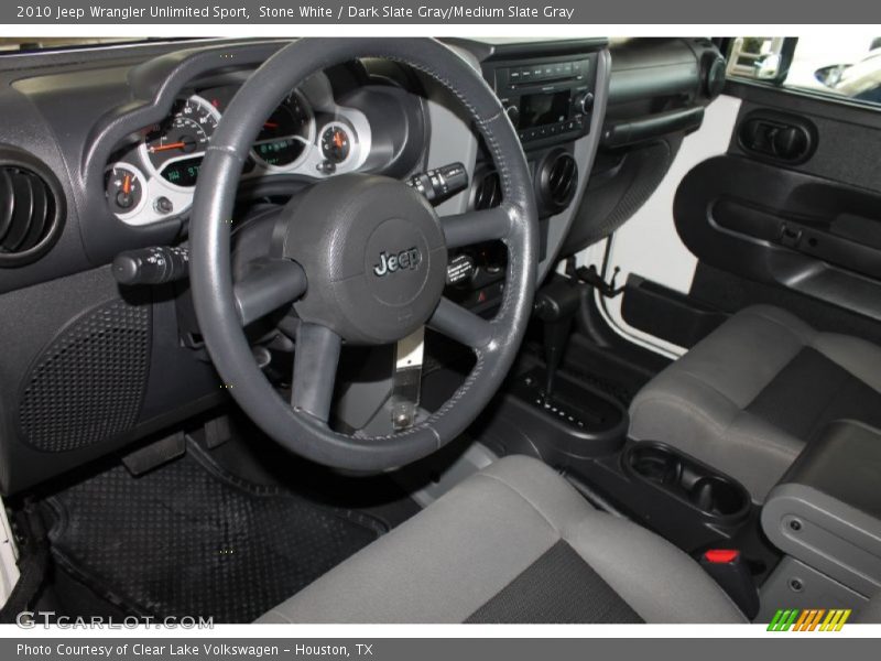 Stone White / Dark Slate Gray/Medium Slate Gray 2010 Jeep Wrangler Unlimited Sport