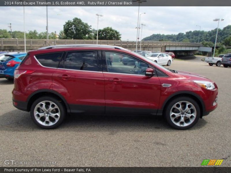 Ruby Red / Charcoal Black 2014 Ford Escape Titanium 1.6L EcoBoost 4WD