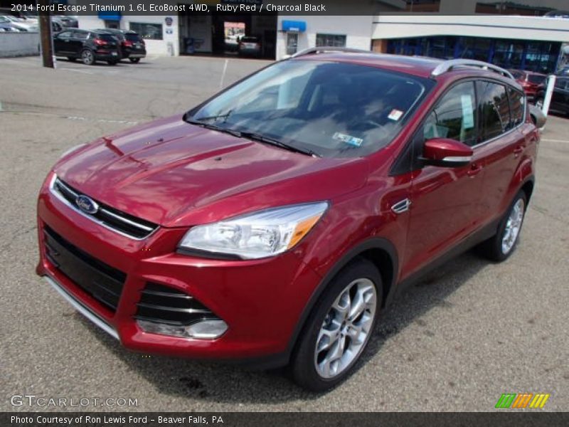 Ruby Red / Charcoal Black 2014 Ford Escape Titanium 1.6L EcoBoost 4WD