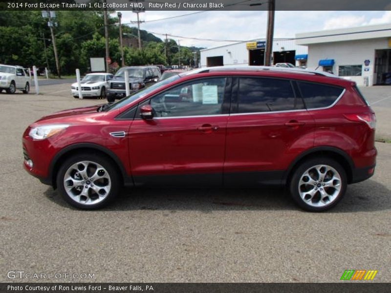 Ruby Red / Charcoal Black 2014 Ford Escape Titanium 1.6L EcoBoost 4WD