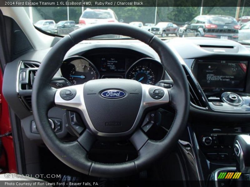 Ruby Red / Charcoal Black 2014 Ford Escape Titanium 1.6L EcoBoost 4WD