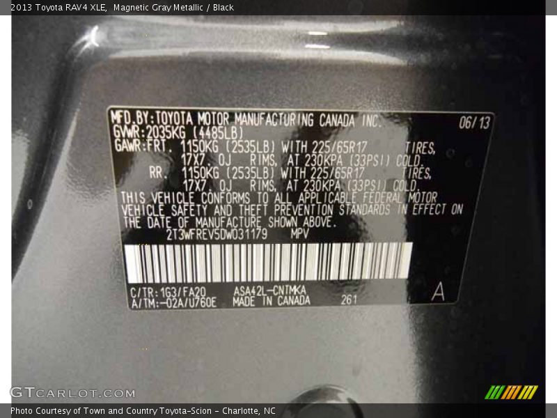 Magnetic Gray Metallic / Black 2013 Toyota RAV4 XLE