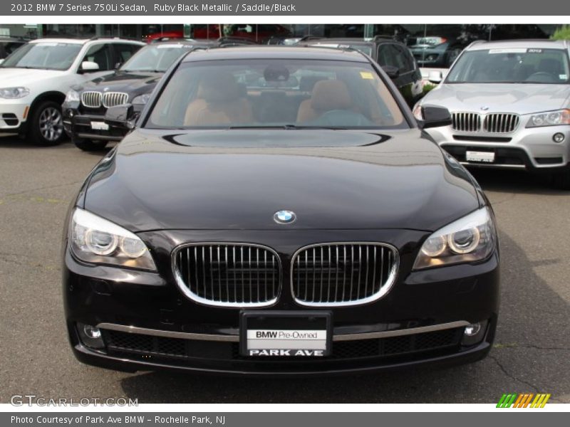 Ruby Black Metallic / Saddle/Black 2012 BMW 7 Series 750Li Sedan
