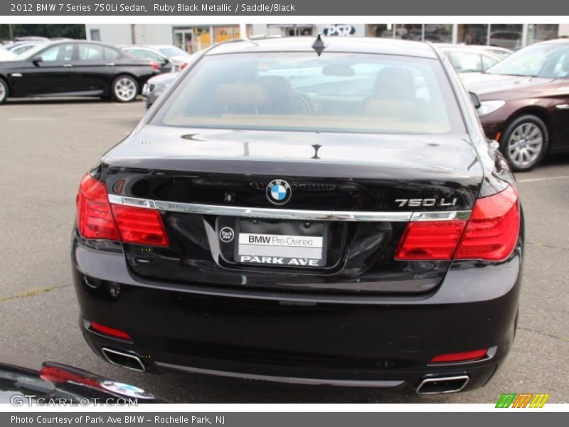 Ruby Black Metallic / Saddle/Black 2012 BMW 7 Series 750Li Sedan
