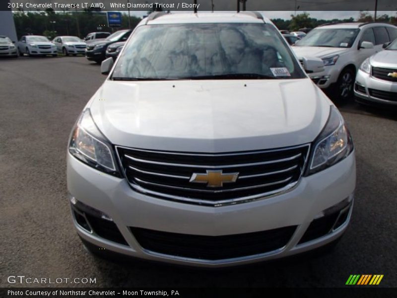 White Diamond Tricoat / Ebony 2014 Chevrolet Traverse LT AWD