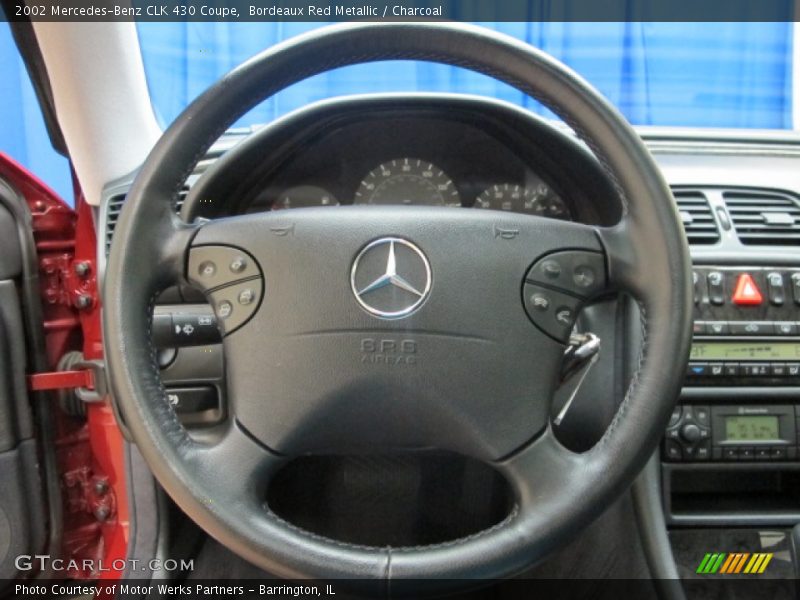 Bordeaux Red Metallic / Charcoal 2002 Mercedes-Benz CLK 430 Coupe