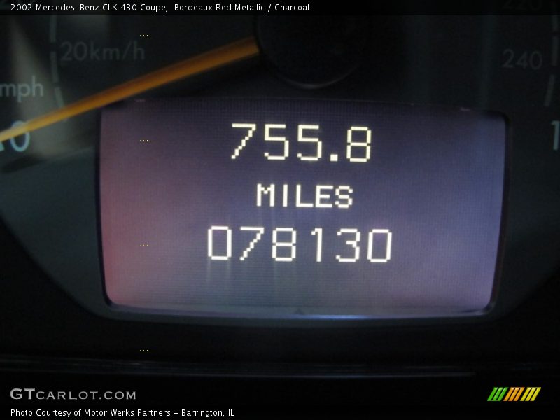 Bordeaux Red Metallic / Charcoal 2002 Mercedes-Benz CLK 430 Coupe