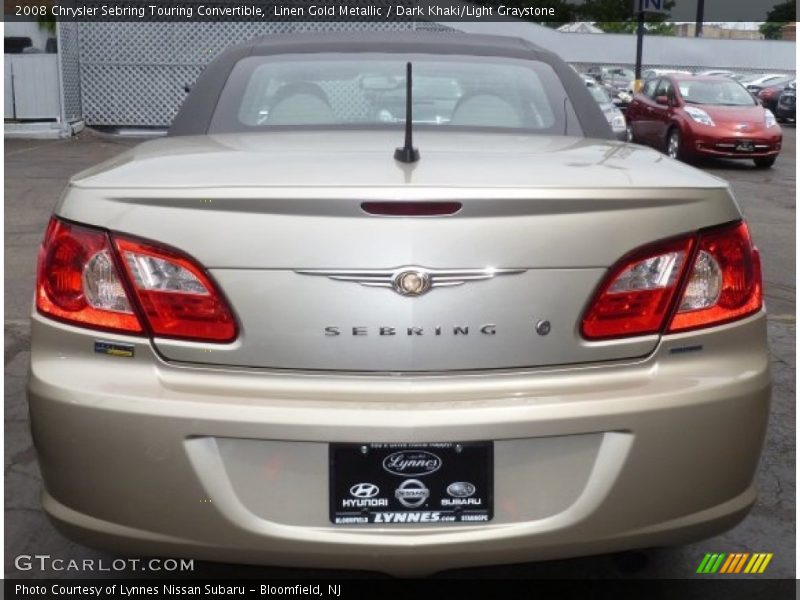 Linen Gold Metallic / Dark Khaki/Light Graystone 2008 Chrysler Sebring Touring Convertible