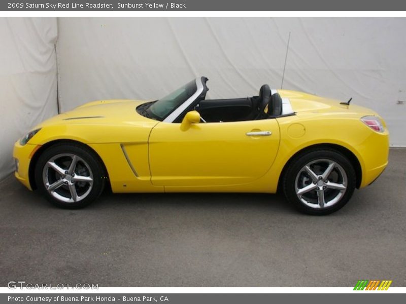 Sunburst Yellow / Black 2009 Saturn Sky Red Line Roadster