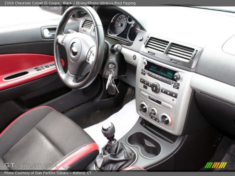 Black / Ebony/Ebony UltraLux/Red Pipping 2009 Chevrolet Cobalt SS Coupe