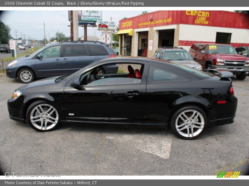 Black / Ebony/Ebony UltraLux/Red Pipping 2009 Chevrolet Cobalt SS Coupe