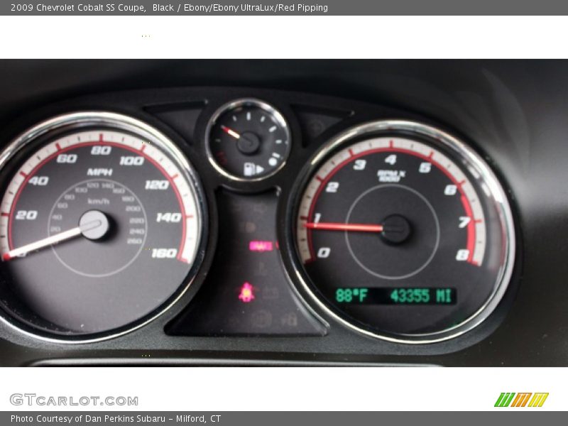 Black / Ebony/Ebony UltraLux/Red Pipping 2009 Chevrolet Cobalt SS Coupe