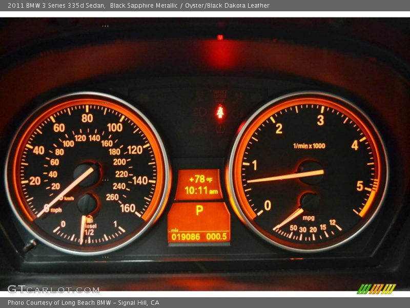 Black Sapphire Metallic / Oyster/Black Dakota Leather 2011 BMW 3 Series 335d Sedan