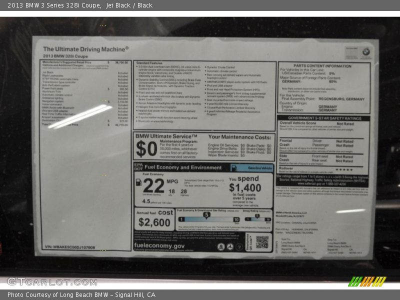 Jet Black / Black 2013 BMW 3 Series 328i Coupe