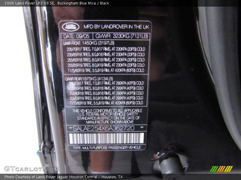 Buckingham Blue Mica / Black 2006 Land Rover LR3 V8 SE
