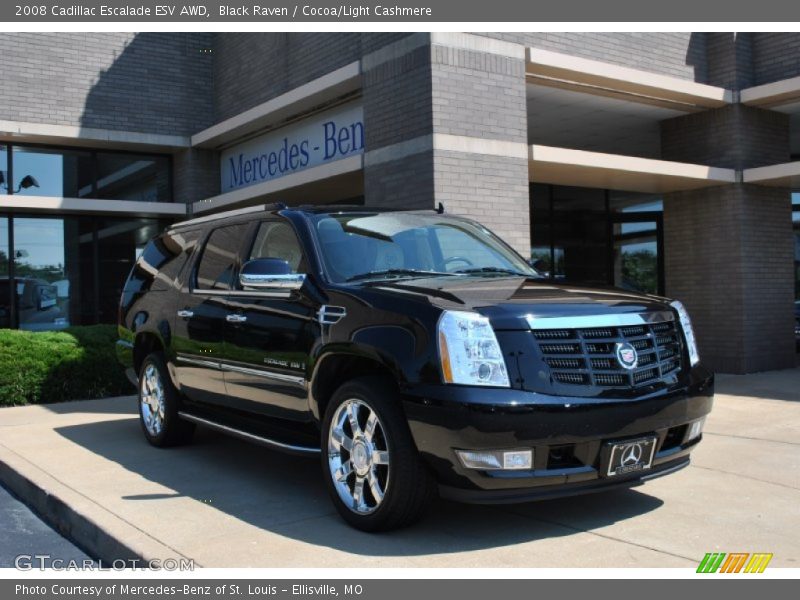 Black Raven / Cocoa/Light Cashmere 2008 Cadillac Escalade ESV AWD