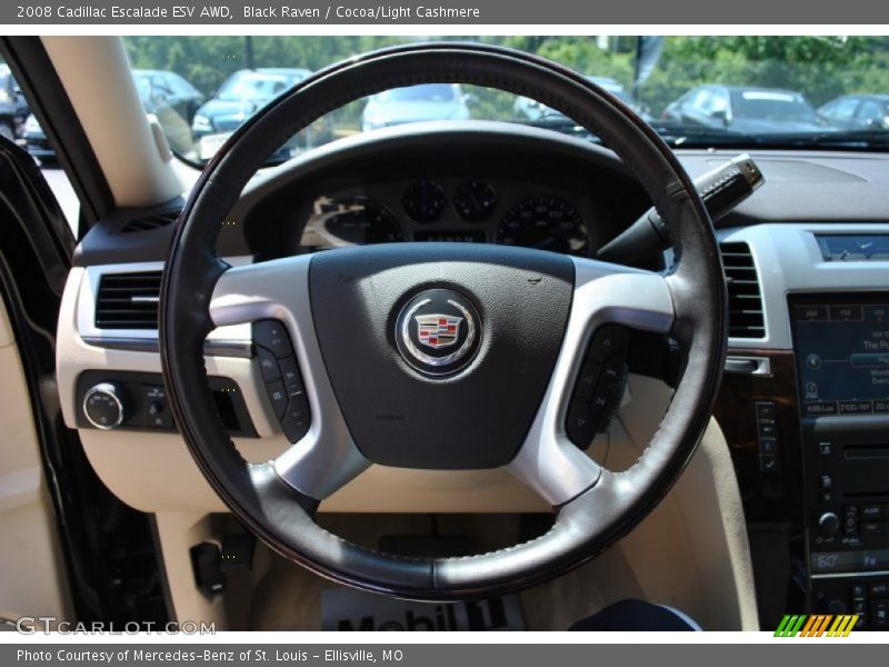 Black Raven / Cocoa/Light Cashmere 2008 Cadillac Escalade ESV AWD