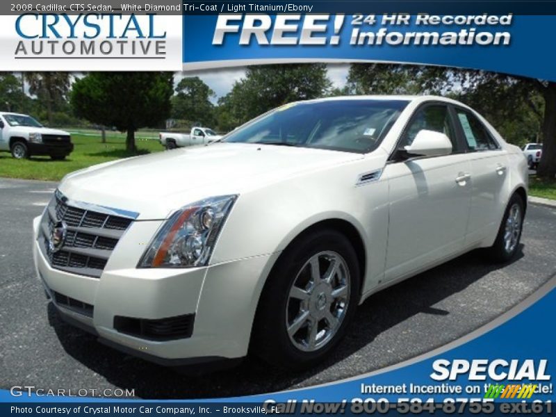 White Diamond Tri-Coat / Light Titanium/Ebony 2008 Cadillac CTS Sedan