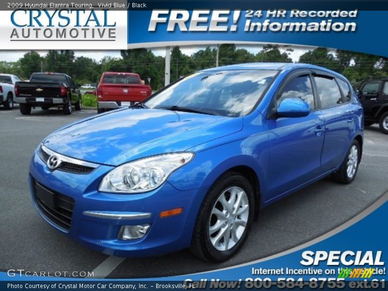 Vivid Blue / Black 2009 Hyundai Elantra Touring
