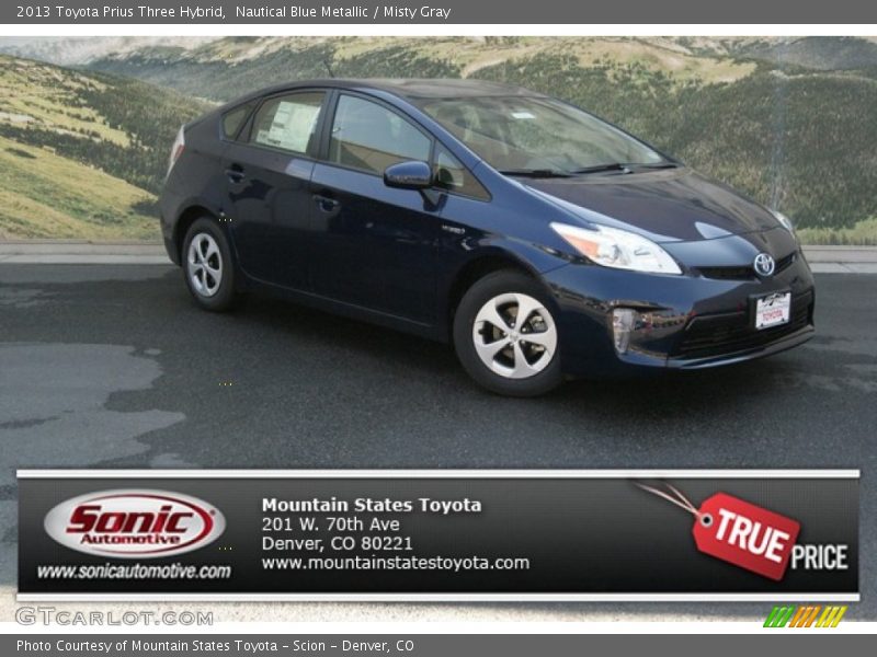 Nautical Blue Metallic / Misty Gray 2013 Toyota Prius Three Hybrid