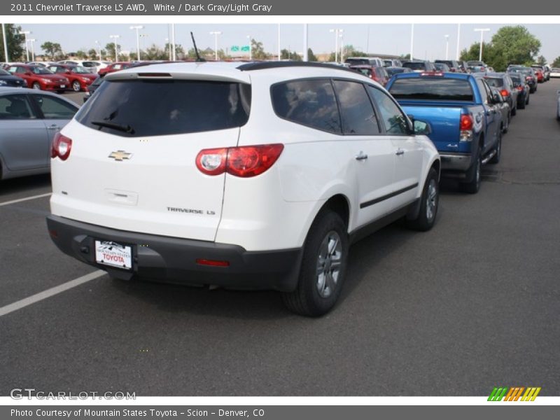 White / Dark Gray/Light Gray 2011 Chevrolet Traverse LS AWD