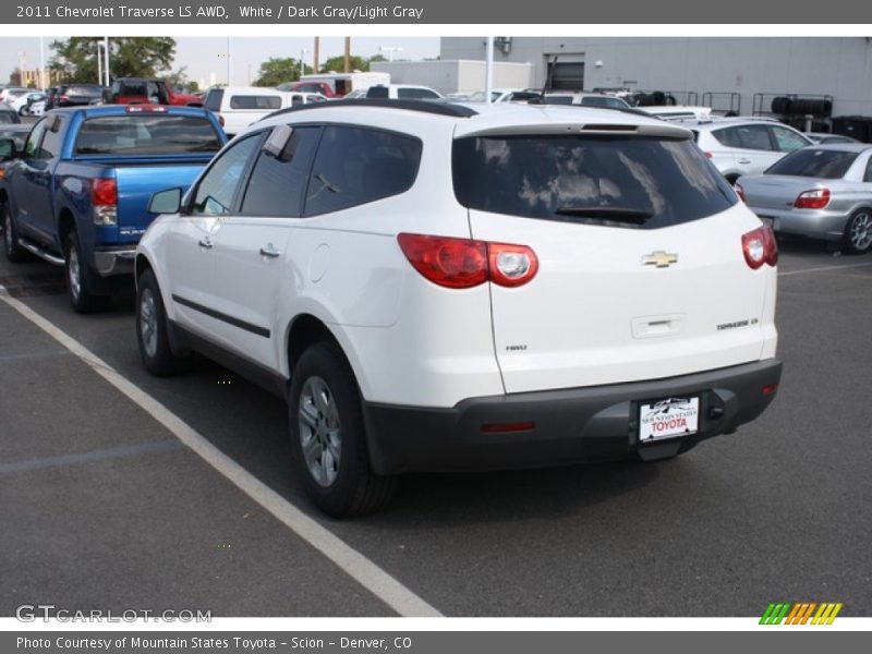 White / Dark Gray/Light Gray 2011 Chevrolet Traverse LS AWD