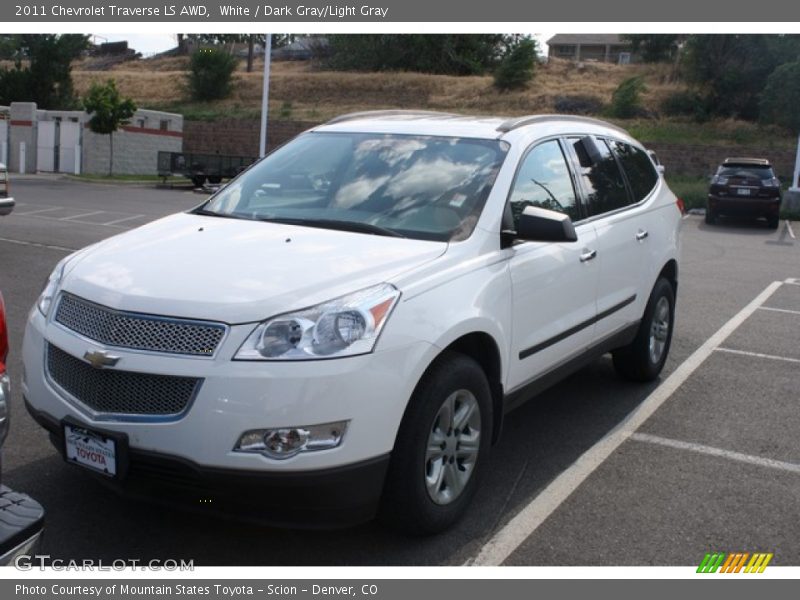 White / Dark Gray/Light Gray 2011 Chevrolet Traverse LS AWD