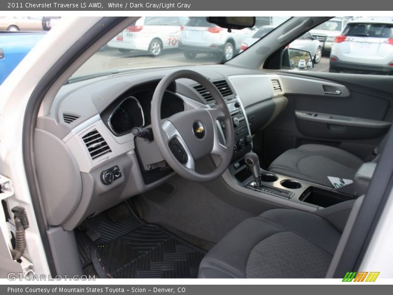 White / Dark Gray/Light Gray 2011 Chevrolet Traverse LS AWD