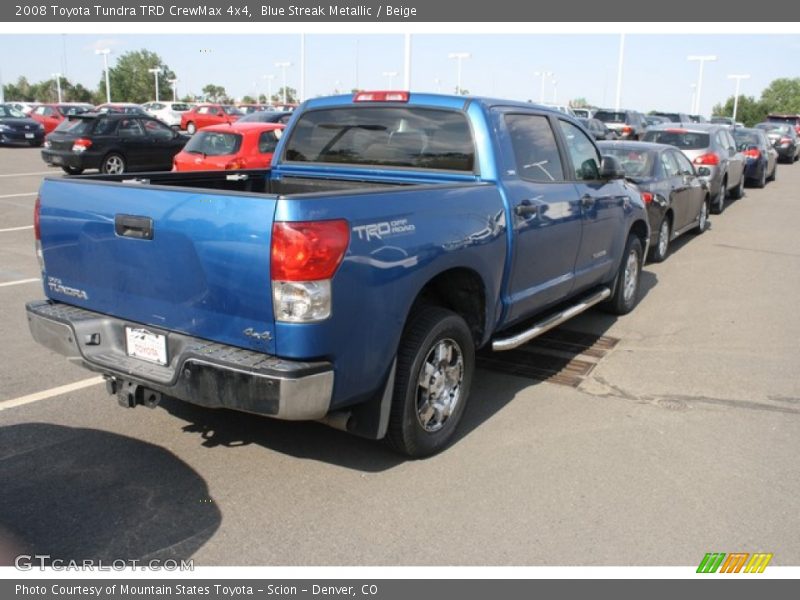 Blue Streak Metallic / Beige 2008 Toyota Tundra TRD CrewMax 4x4