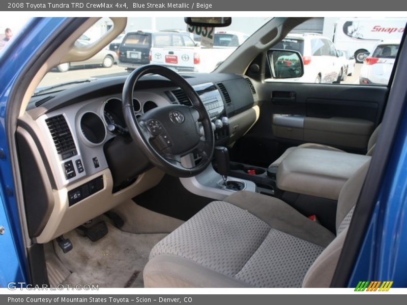 Blue Streak Metallic / Beige 2008 Toyota Tundra TRD CrewMax 4x4