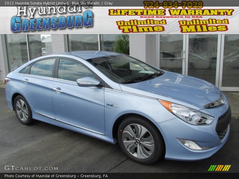 Blue Sky Metallic / Gray 2013 Hyundai Sonata Hybrid Limited