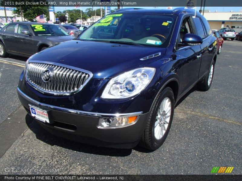 Ming Blue Metallic / Titanium/Dark Titanium 2011 Buick Enclave CXL AWD