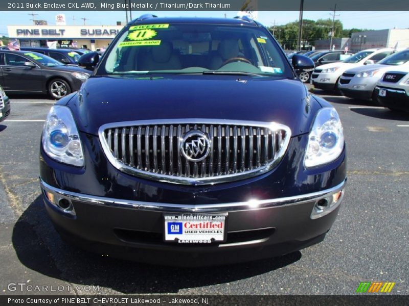 Ming Blue Metallic / Titanium/Dark Titanium 2011 Buick Enclave CXL AWD