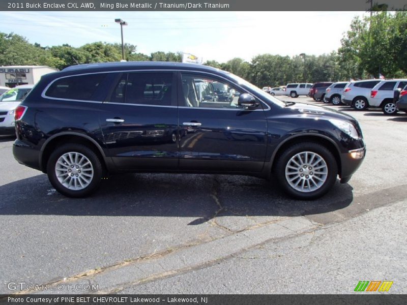 Ming Blue Metallic / Titanium/Dark Titanium 2011 Buick Enclave CXL AWD