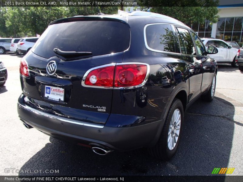 Ming Blue Metallic / Titanium/Dark Titanium 2011 Buick Enclave CXL AWD