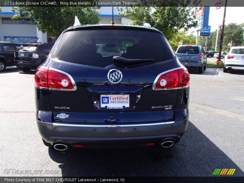 Ming Blue Metallic / Titanium/Dark Titanium 2011 Buick Enclave CXL AWD