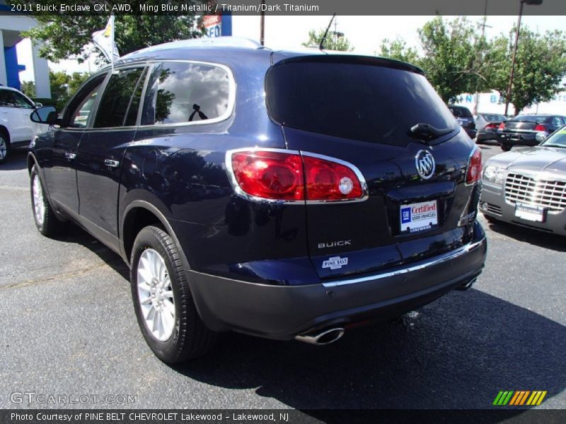 Ming Blue Metallic / Titanium/Dark Titanium 2011 Buick Enclave CXL AWD