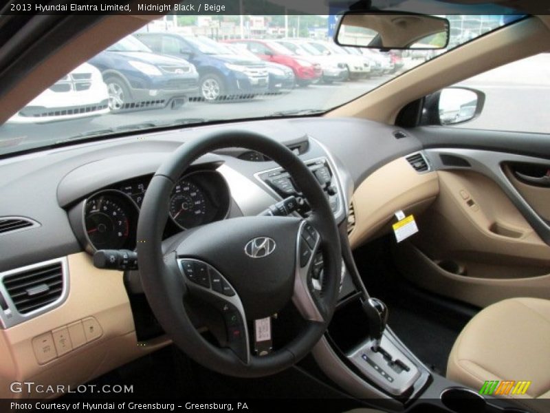 Midnight Black / Beige 2013 Hyundai Elantra Limited