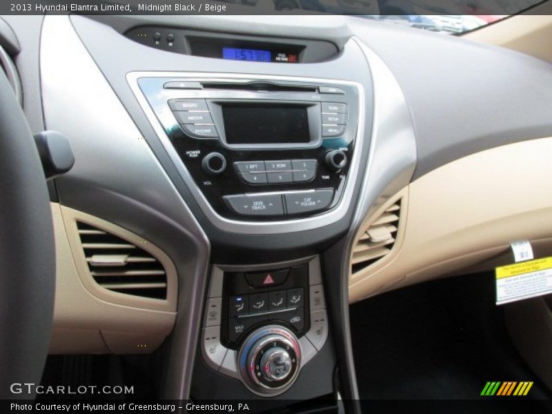 Midnight Black / Beige 2013 Hyundai Elantra Limited