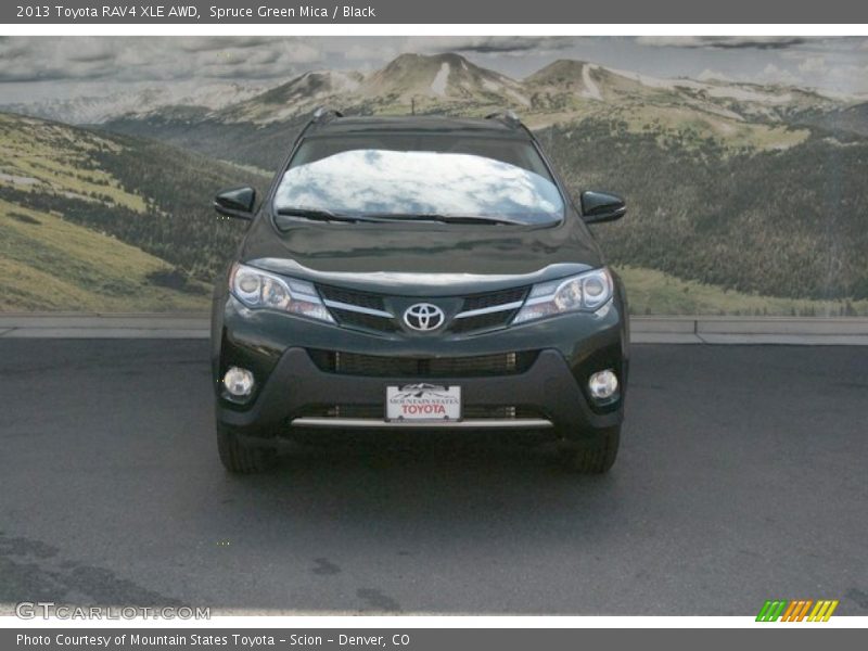 Spruce Green Mica / Black 2013 Toyota RAV4 XLE AWD