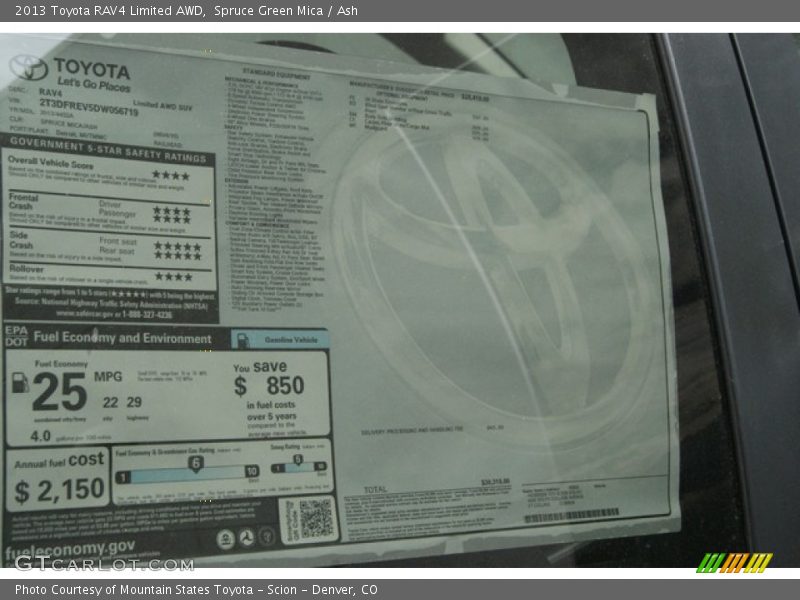 Spruce Green Mica / Ash 2013 Toyota RAV4 Limited AWD
