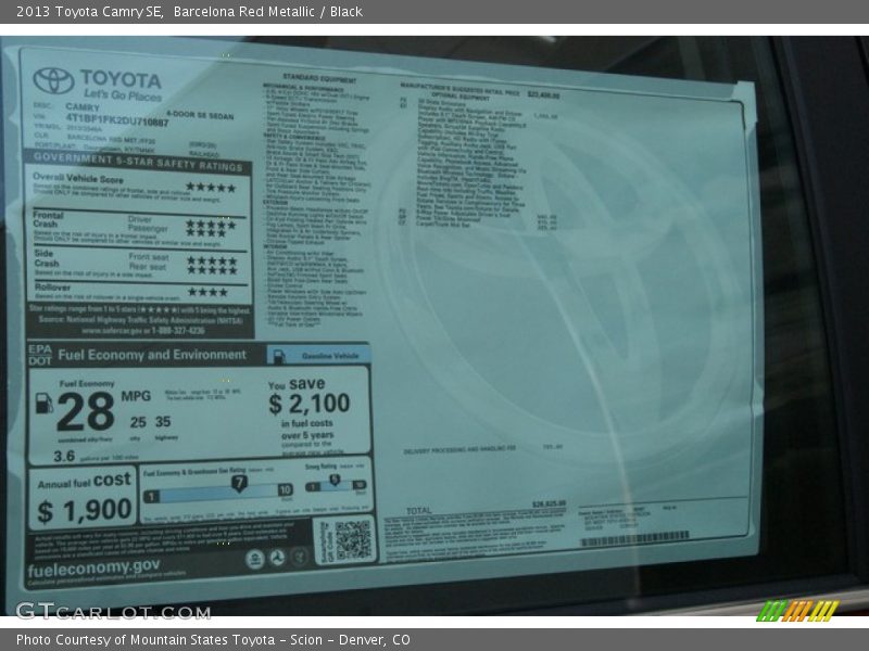 Barcelona Red Metallic / Black 2013 Toyota Camry SE