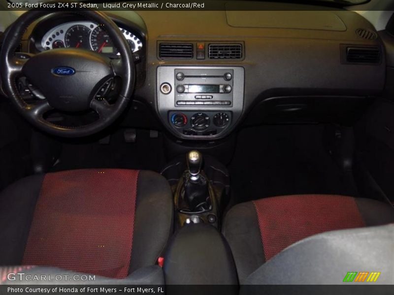 Liquid Grey Metallic / Charcoal/Red 2005 Ford Focus ZX4 ST Sedan
