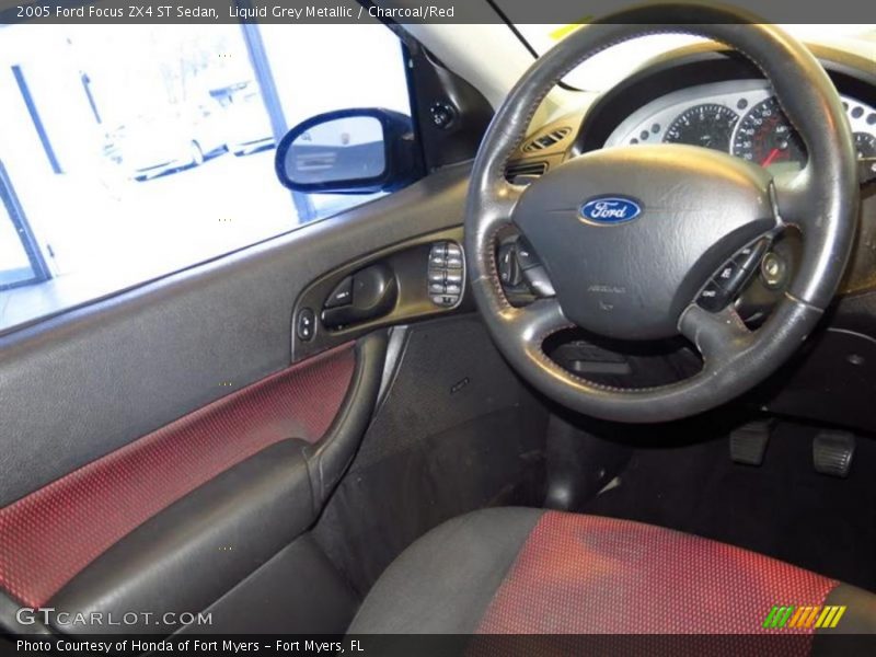 Liquid Grey Metallic / Charcoal/Red 2005 Ford Focus ZX4 ST Sedan