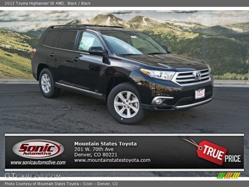 Black / Black 2013 Toyota Highlander SE 4WD