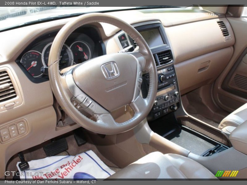 Taffeta White / Saddle 2008 Honda Pilot EX-L 4WD