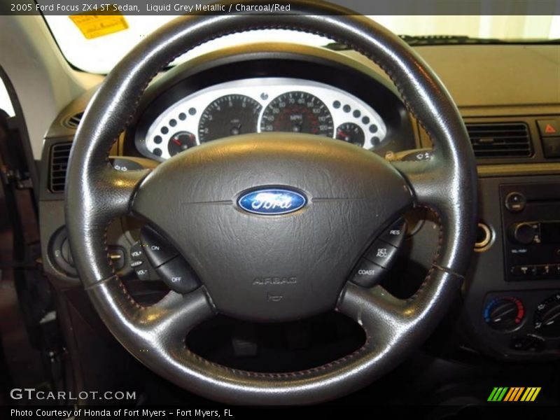 Liquid Grey Metallic / Charcoal/Red 2005 Ford Focus ZX4 ST Sedan