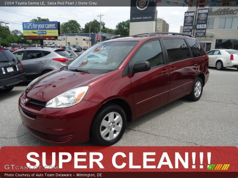 Salsa Red Pearl / Stone Gray 2004 Toyota Sienna LE