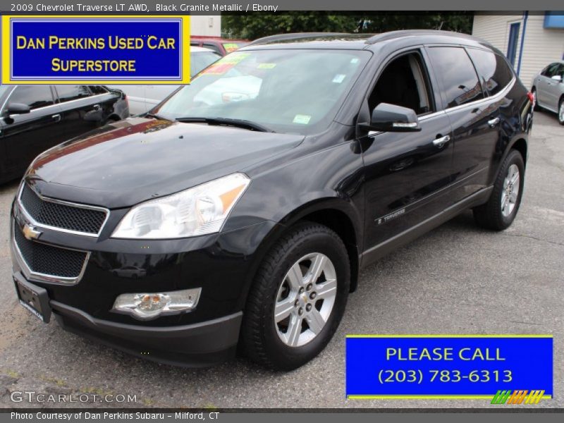 Black Granite Metallic / Ebony 2009 Chevrolet Traverse LT AWD